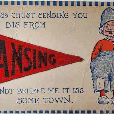 Lansing Dutch Pennant Postcard