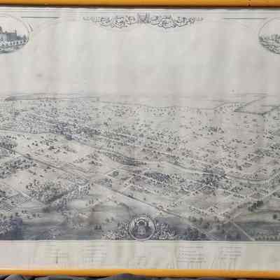 Lansing 1866 Birdseye Reproduction Print
