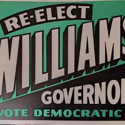 Re-Elect Williams Governor Vote Democratic Poster