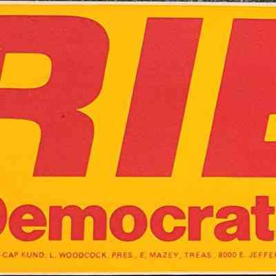Riegle Democrat for U.S. Senator Bumper Sticker