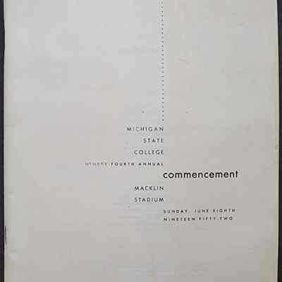 Michigan State College 1952 Commencement Program