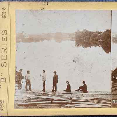 Grand River, Looking South, Lansing Stereograph