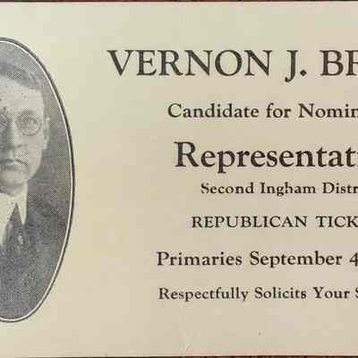 Vernon J. Brown State Representative Campaign Card