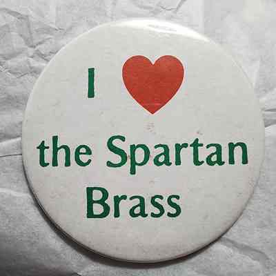 I Heart the Spartan Brass Button