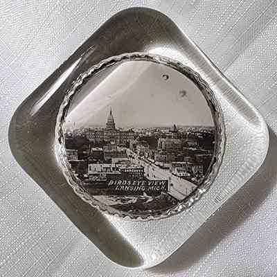 Bird's Eye View, Lansing, Mich., Paperweight