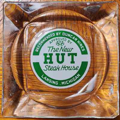 New Hut Steakhouse Advertising Ashtray