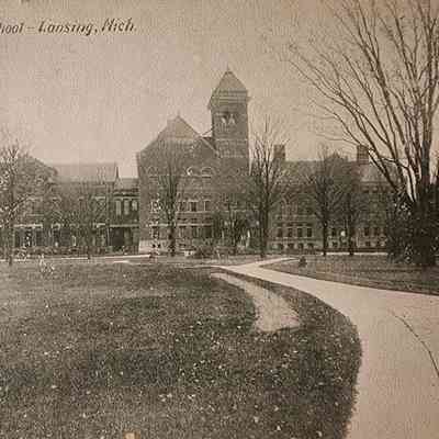 Industrial School, Lansing, Mich., Postcard