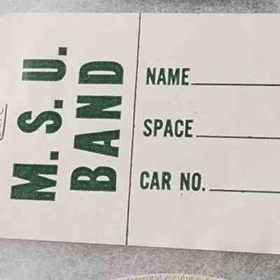 MSU Band Train Travel Tag, c. 1950s