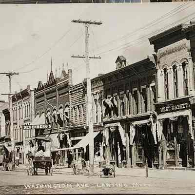 Washington Ave., Lansing, Mich. RPPC by Pesha
