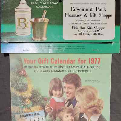 Edgemont Park Pharmacy & Gift Shoppe Advertising 1977 Calendar