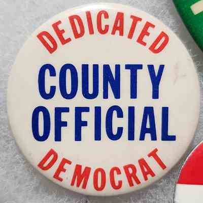 County Official Dedicated Democrat Button