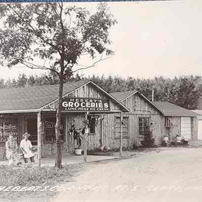 Hebert's Corners Rt. 5, Clare, Mich. RPPC