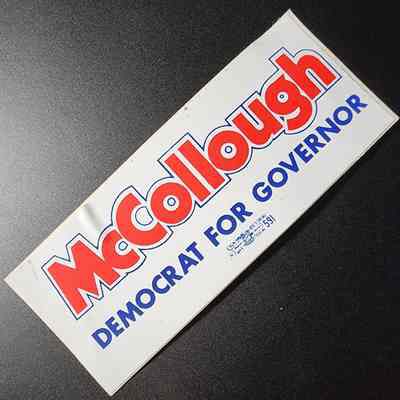 McCollough Democrat for Governor Sticker