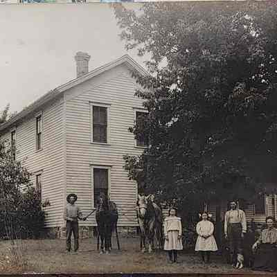 Family at Farm RPPC
