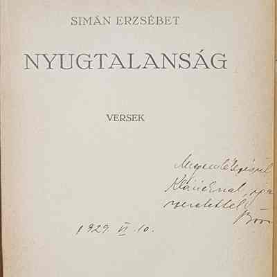 Nyugtalansag by Siman Erzsebet (1929)
