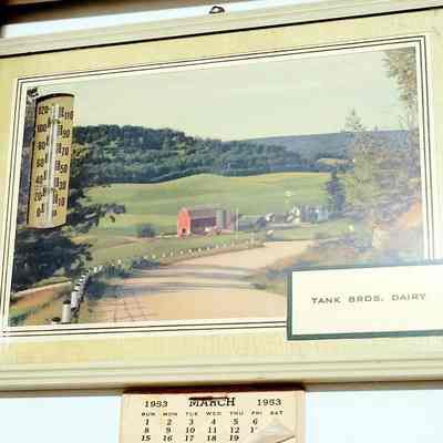 Tank Bros. Dairy 1953 Advertising Calendar-Thermometer