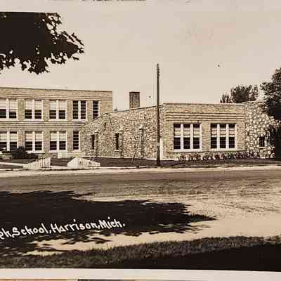 High School, Harrison, Mich., RPPC