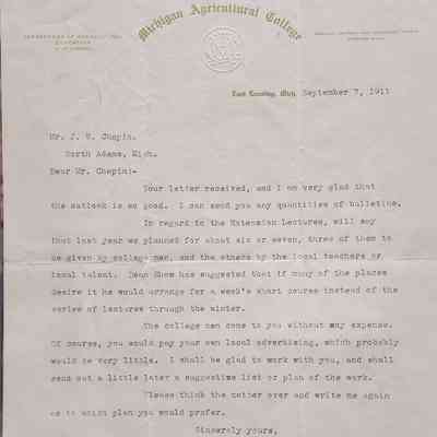 MAC Walter H. French Signed Letter
