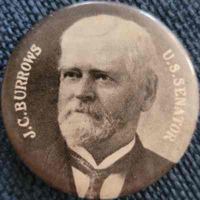 Julius Caesar Burrows U.S. Senator Button