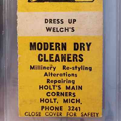 Modern Dry Cleaners, Holt, Mich., Matchbook