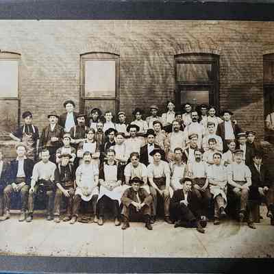 Factory Workers Card Photograph