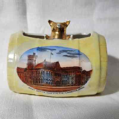 Post Office and YMCA, Lansing, Porcelain Souvenir