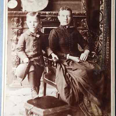 Portrait of a Mother and Son Cabinet Card by Cassey & Riley
