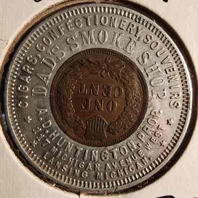 Dad's Smoke Shop Encased 1907 Penny