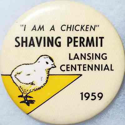 Lansing Centennial Shaving Permit Button