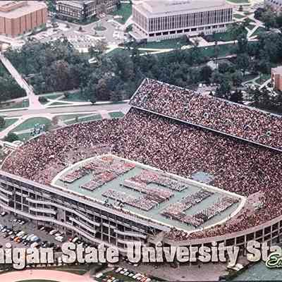 Michigan State University Stadium Postcard