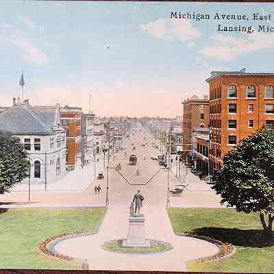 Michigan Avenue, East from Capitol, Lansing, Mich. Postcard