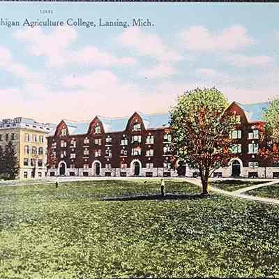 Wells Hall, Michigan Agriculture College, Lansing, Mich. Postcard