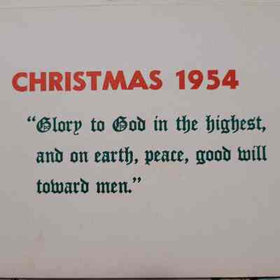 Williams Family 1954 Christmas Card