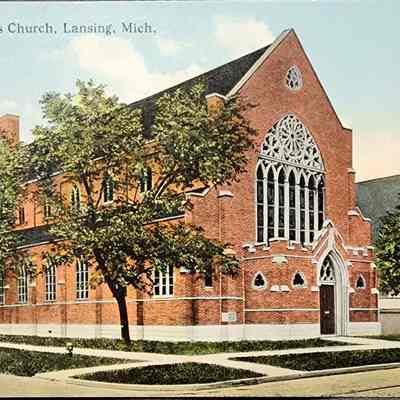 New St. Paul's Church, Lansing, Mich. Postcard