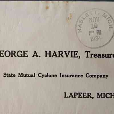 Haslstt, Mich., 1934, Postal Cover