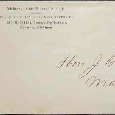 Michigan State Pioneer Society Postal Cover