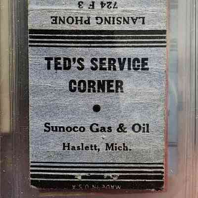 Ted's Service Corner, Haslett, Mich. Matchbook
