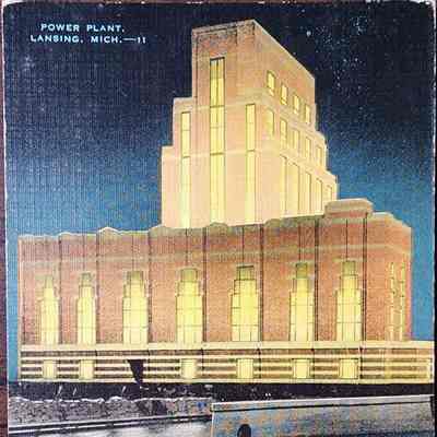 Power Plant, Lansing, Mich. Postcard