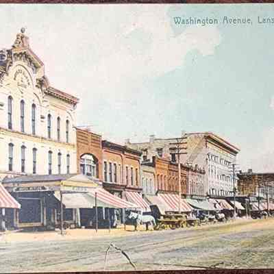 Washington Avenue, Lansing, Mich. Postcard