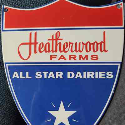 Heatherwood Farms All Star Dairies Enamel Shield Sign