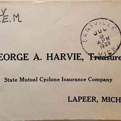 Dansville, Mich., 1935, Postal Cover