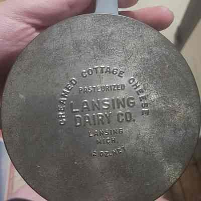 Lansing Dairy Co. Fire King Creamed Cottage Cheese Dish