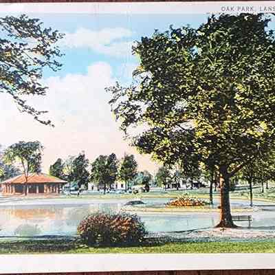 Oak Park, Lansing, Mich. Postcard