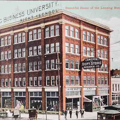 Beautiful Home of the Lansing Business University, Lansing, Mich. Postcard