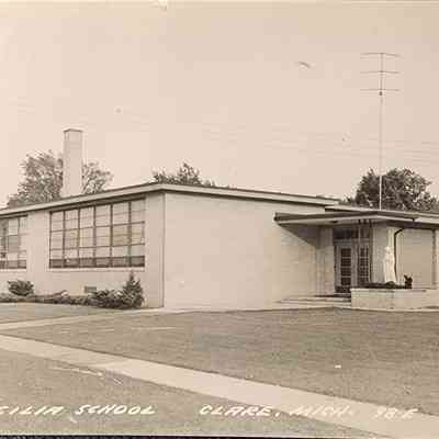 St. Cecilia School, Clare, Mich., RPPC