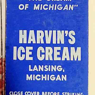Harvin's Ice Cream Matchbook Cover