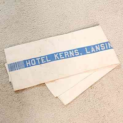 Hotel Kerns, Lansing, Mich., 1920 Towel