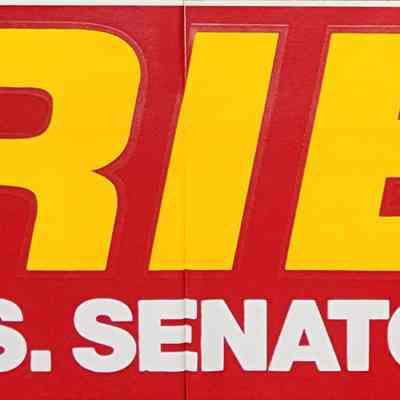 Riegle U.S. Senator Democrat Bumper Sticker
