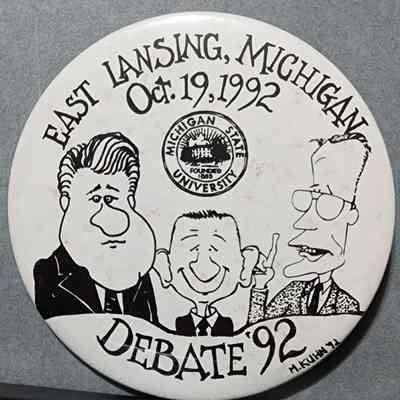 Presidential Debate, 1992, East Lansing Button