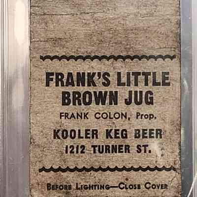 Frank's Little Brown Jug, Lansing, Matchbook